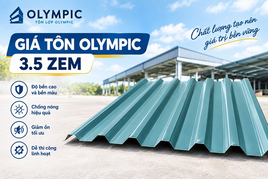 Tôn 11 sóng Olympic 3.5 zem giá bao nhiêu? Cập nhật bảng giá mới nhất