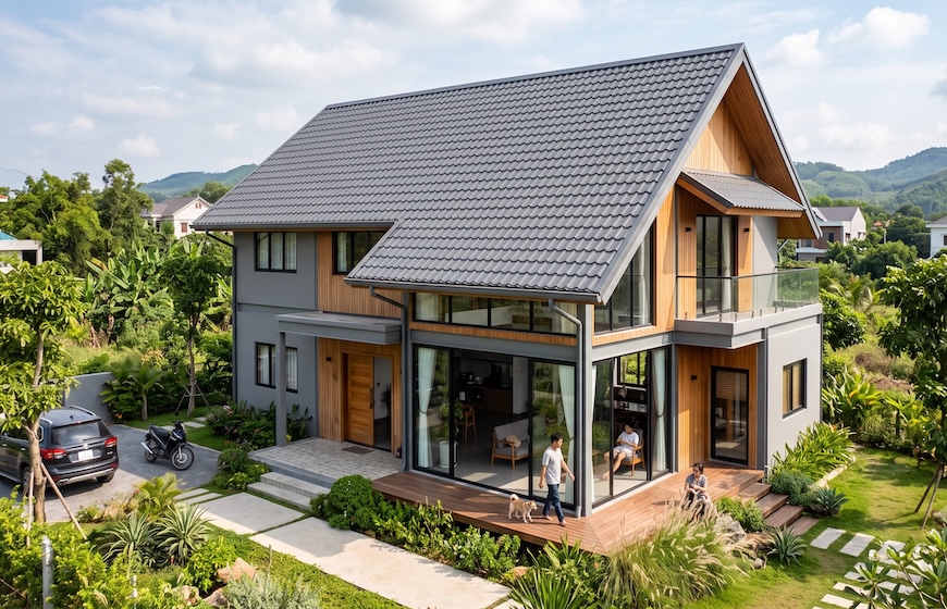 Tôn chống cháy Vitek ghi xám – Giải pháp thời thượng cho mọi công trình