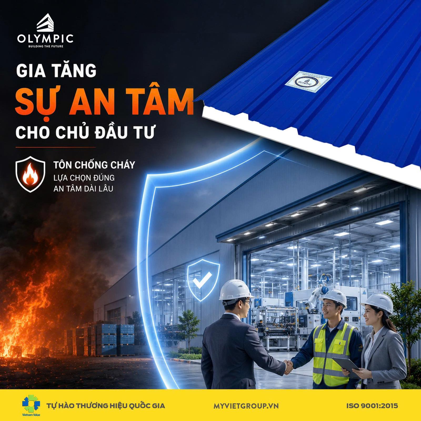 Kinh nghiệm mua tôn chống cháy Olympic Plus chính hãng