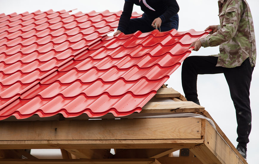 Tôn lợp mái sóng ngói đỏ đậm