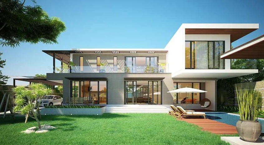 Thiết kế biệt thự 2 tầng vườn 