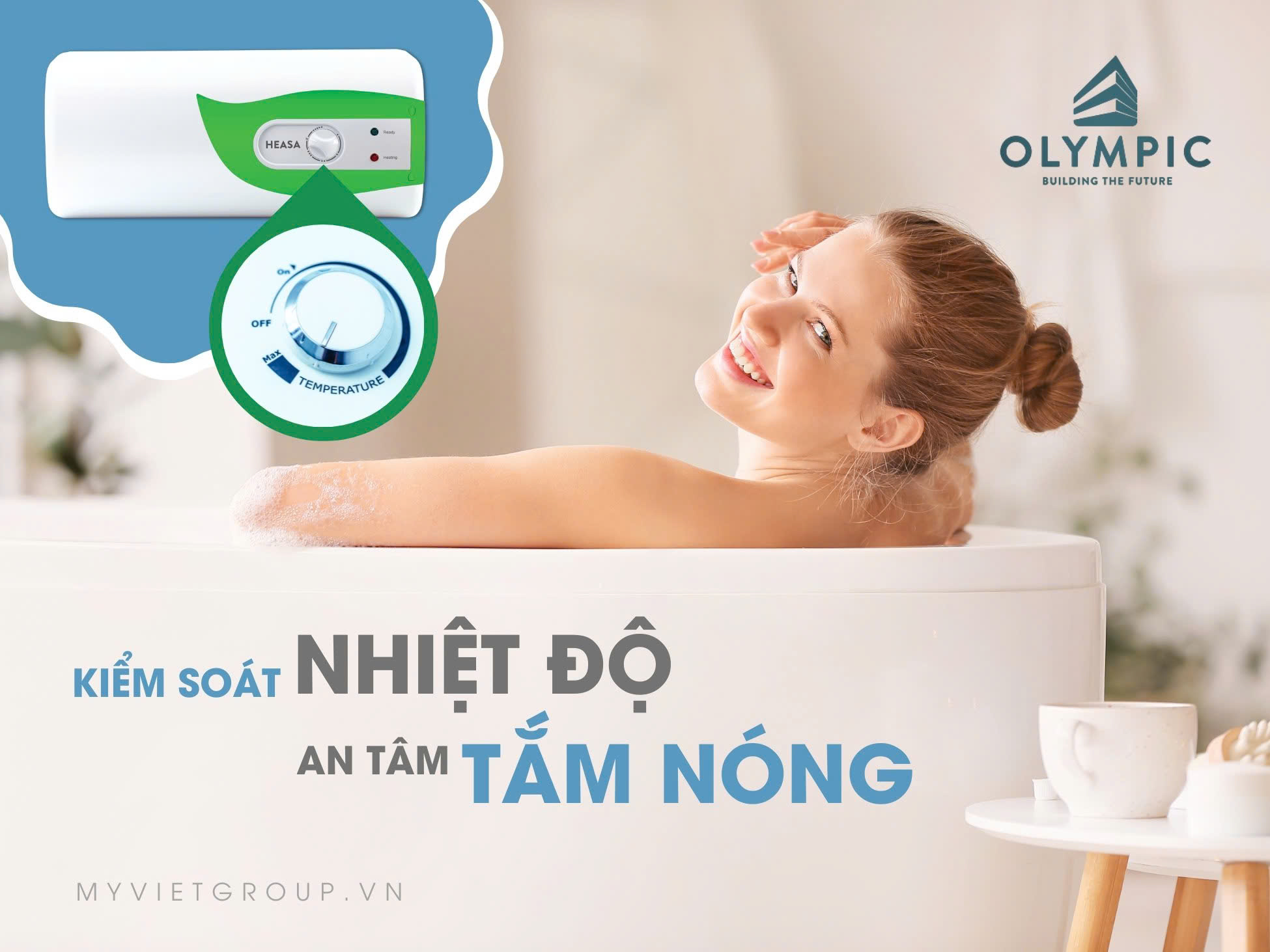 Bình nóng lạnh Olympic Heasa – Giải pháp nước nóng bền bỉ, tiết kiệm cho gia đình