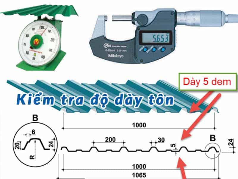 Sử dụng palmer để đo độ dày của tấm tôn 