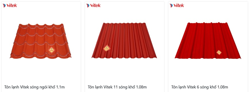 Mỗi phân loại tôn Vitek được tạo ra nhằm giải quyết tối đa nhu cầu lợp mái của mọi công trình