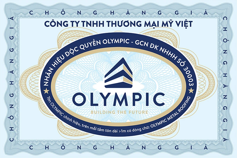 Nhà sản xuất tôn Olympic sử dụng tem chống hàng giả cho các sản phẩm của mình