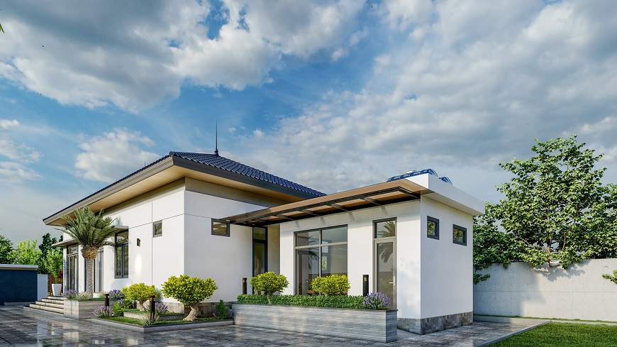 Nhà biệt thự cấp 4 mái Nhật nhưng vẫn toát lên vẻ sang trọng