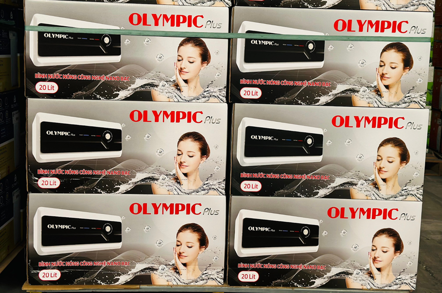 Bình nóng lạnh Olympic 20 lít ngang thuộc phân khúc cao cấp của thương hiệu bình Olympic