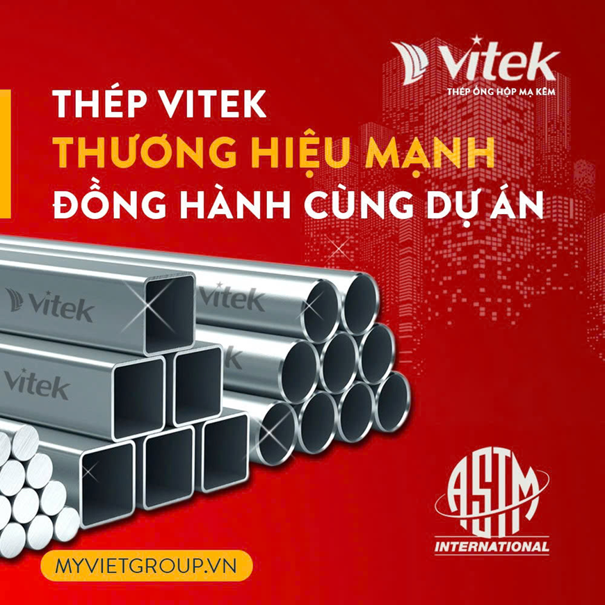 Thép Vitek được mạ kẽm trên dây chuyền công nghệ NOF 2 cán 6 trục hiện đại giúp lớp mạ sáng bóng, bền bỉ với các công trình xây dựng