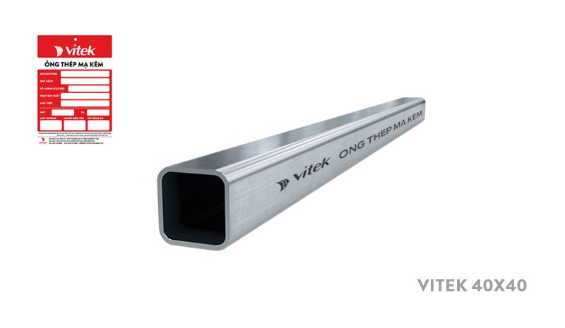 Sản phẩm ống thép hộp mạ kẽm Vitek 40x40