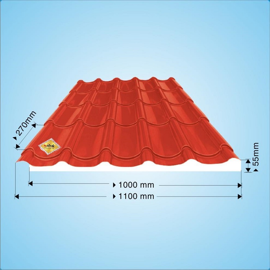 Tôn cách nhiệt Vitek có lớp PU dày cách nhiệt, cách âm, chống thấm nước hiệu quả