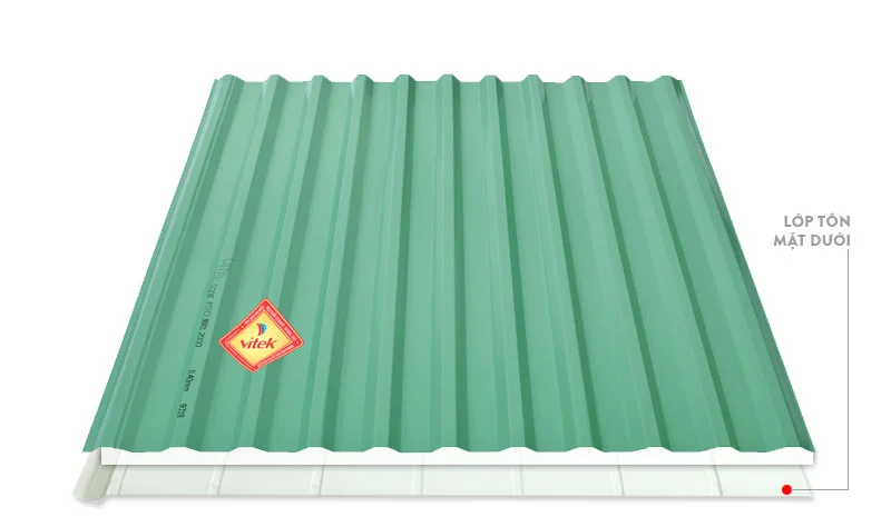 Tôn cách nhiệt Vitek 11 sóng màu xanh ngọc 