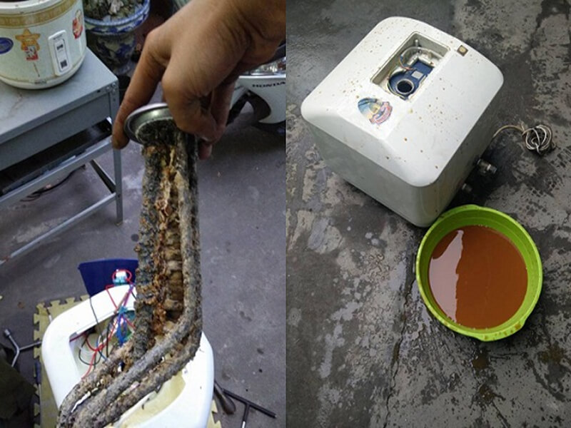Thanh đốt bình nóng lạnh bị cặn bẩn