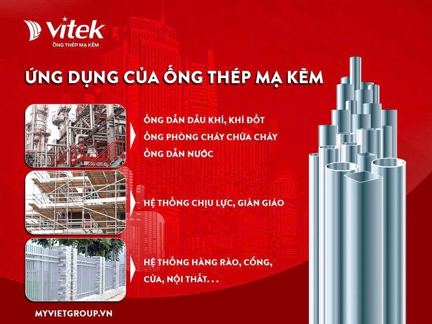 Thép ống mạ kẽm được sử dụng rất nhiều trong xây dựng nhà ở như khung lan can, khung cửa, dàn giáo phụ trợ