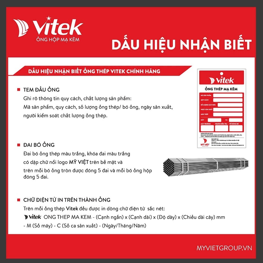3 dấu hiệu nhận biết ống thép mạ kẽm Vitek chính hãng mà bạn nên biết rõ trước khi mua