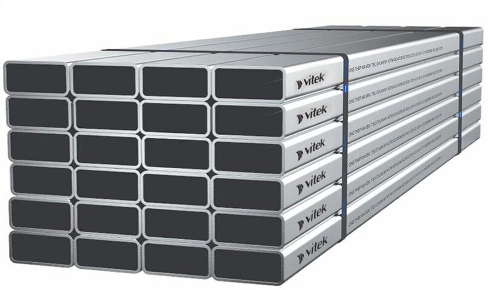 Thép hộp chữ nhật mạ kẽm Vitek được sản xuất trên quy trình hiện đại
