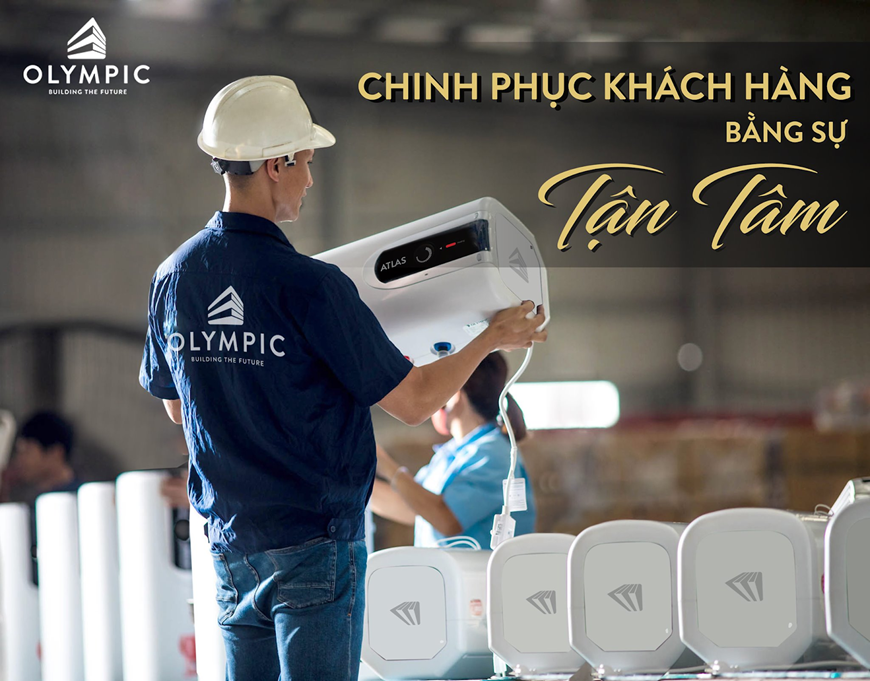 Thương hiệu bình nước nóng Olympic được người tiêu dùng tin tưởng bởi các dịch vụ hậu mãi, chăm sóc khách hàng nhiệt thành và tận tâm