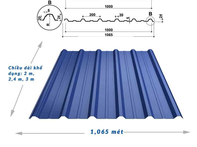 Kích thước khổ tôn tiêu chuẩn