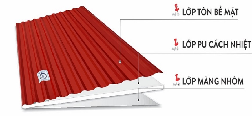 Cấu tạo tôn cách nhiệt thường có 3 lớp khác nhau