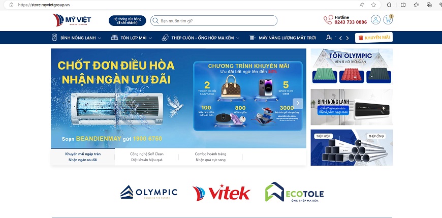Đặt hàng ngay tại website của Mỹ Việt Store tiện lợi dễ dàng với nhiều chính sách ưu đãi