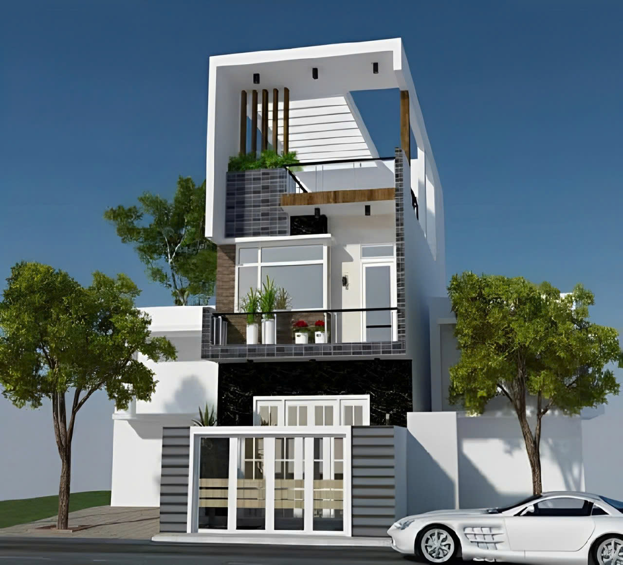 Mẫu nhà ống 2 tầng 1 tum vừa đáp ứng nhu cầu sống cơ bản vừa tiết kiệm chi phí và tối ưu hóa diện tích, rất phù hợp cho các gia đình trẻ hoặc những khu đất hạn chế diện tích