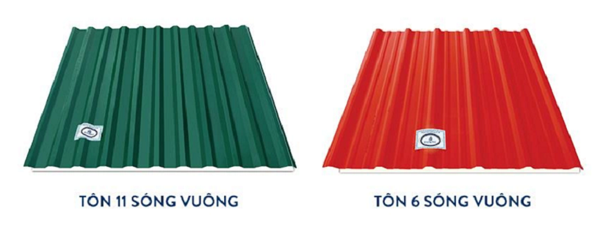 Tôn Olympic 11 sóng và 6 sóng vuông