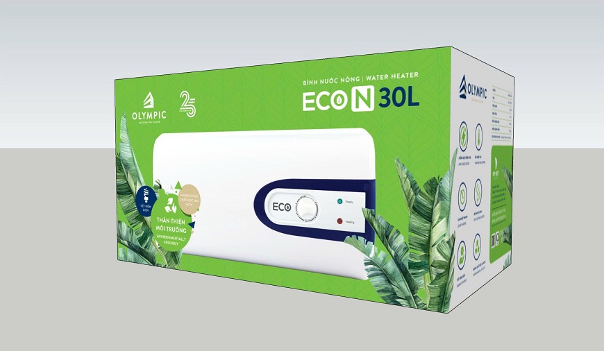 Bình nóng lạnh Olympic Eco phù hợp với gia chủ mệnh Mộc vì thiết kế gọn gàng, thanh thoát và khả năng tiết kiệm năng lượng giúp gia đình luôn cảm thấy an tâm và hài lòng