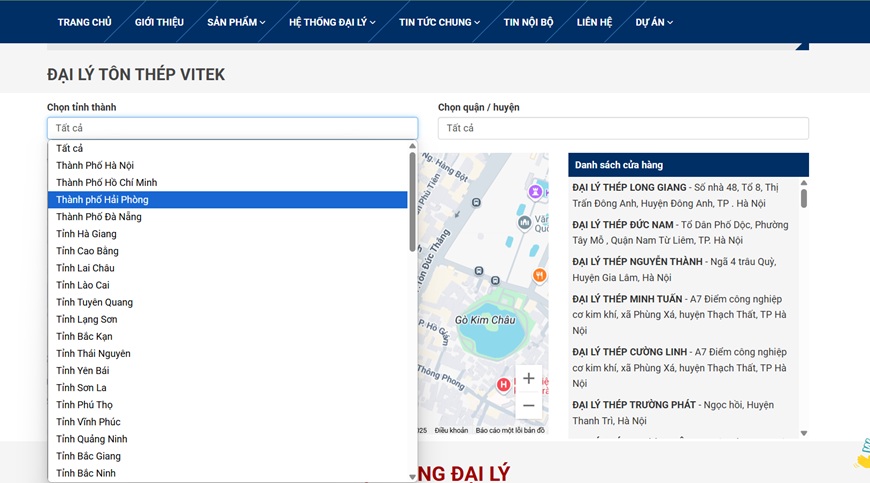Tra cứu hệ thống đại lý qua đường link trang web chính thức của myvietgroup.vn