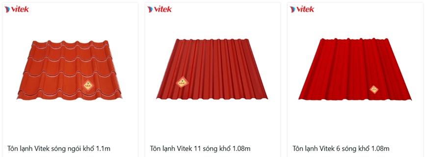 Tôn lạnh màu Vitek 1 lớp 