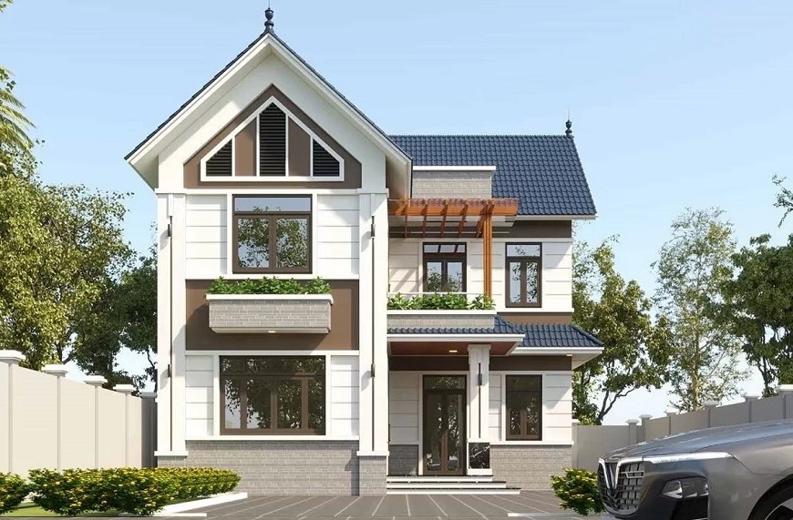 Nhà 2 tầng dưới 2 tỷ bạn hoàn toàn có thể kết hợp với cửa kính để tăng sự hiện đại và sang trọng