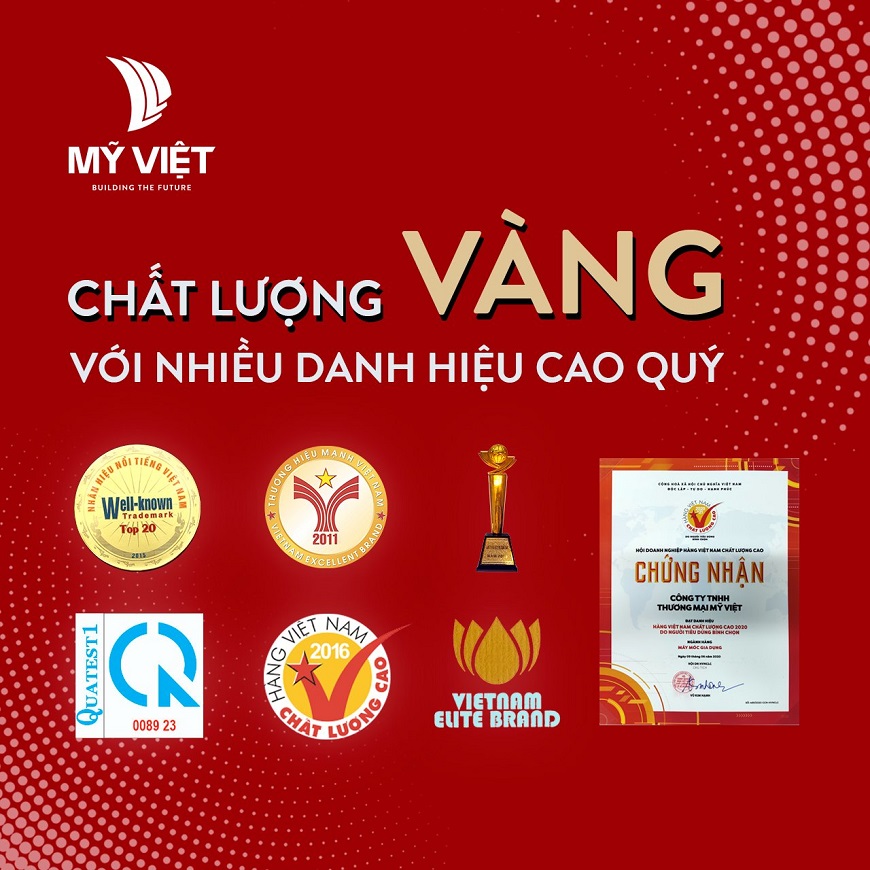 Mỹ Việt đạt chứng nhận do người tiêu dùng bình chọn hàng chất lượng cao