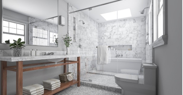 Mẫu phòng tắm kính trang nhã, tinh tế