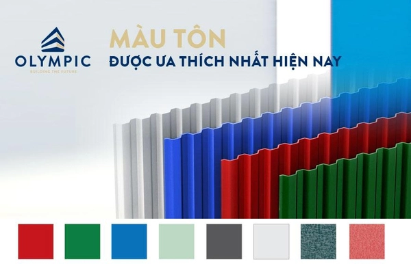 Bảng màu tôn 11 sóng Olympic đa dạng, thời thượng