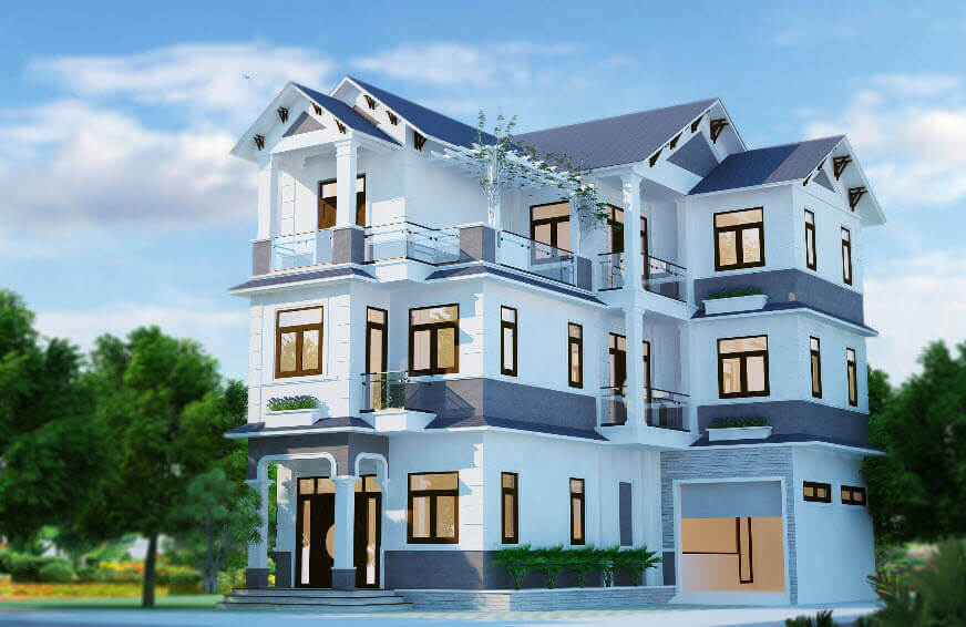 Sơn nhà màu xanh dương cho cung Nhân Mã