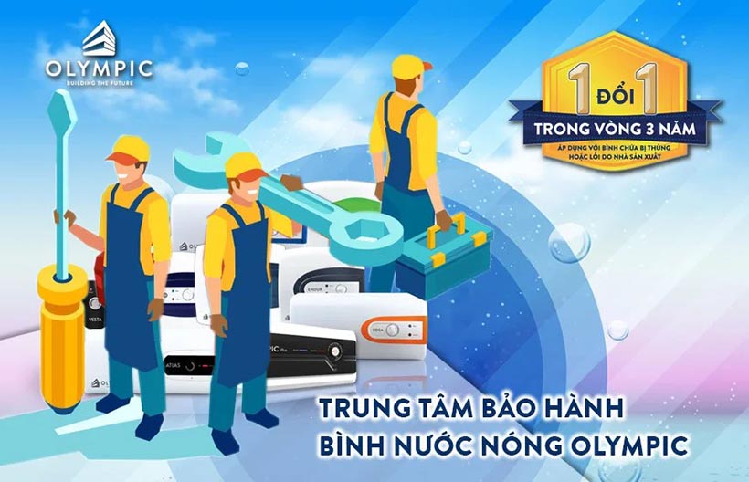 Mỹ Việt sở hữu mạng lưới bảo hành bình nóng Olympic trên toàn quốc