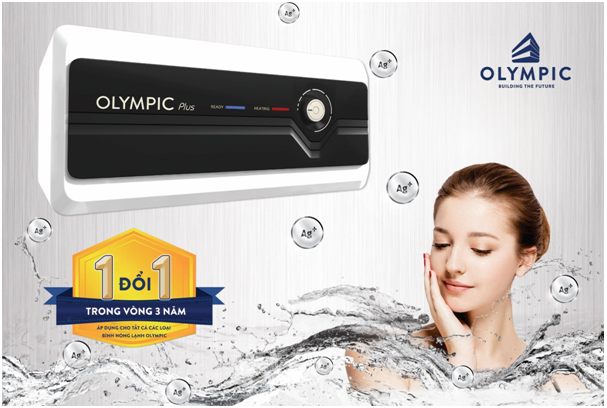 Bình nóng lạnh Olympic Plus được tráng men Nano Bạc mang lại nguồn nước sạch cho người sử dụng.