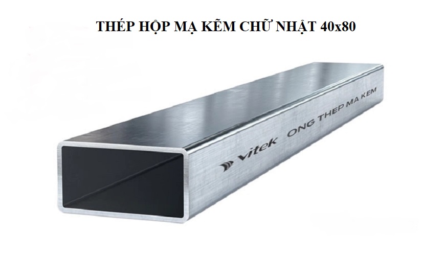 Thép hộp mạ kẽm chữ nhật 40x80