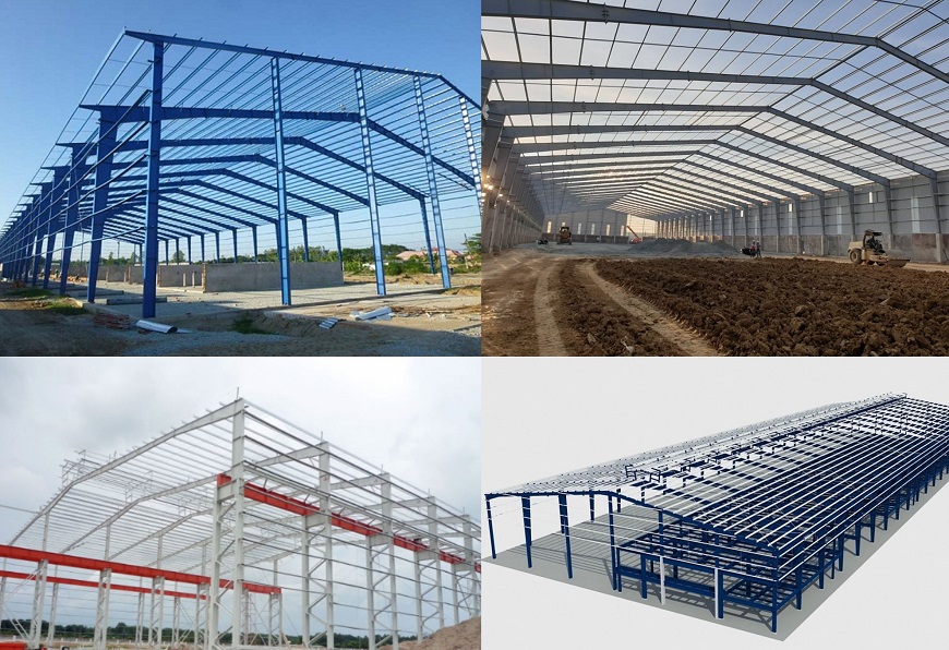 Thép hộp mạ kẽm Vitek được ứng dụng làm khung thép cho các công trình công nghiệp, nhà xưởng kho bãi