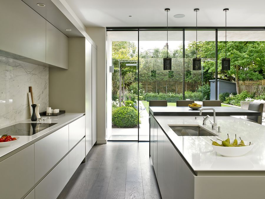 Thiết kế phòng bếp view vườn tạo không gian mở hòa hợp với thiên nhiên