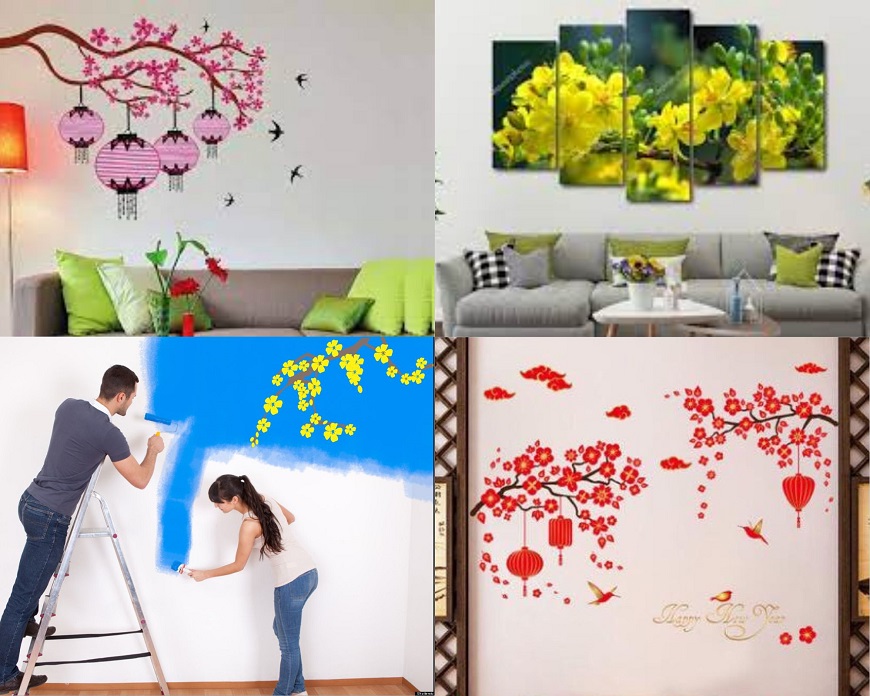 Cải tạo tường xinh đón Tết Quý Mão
