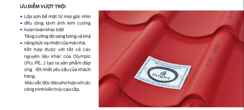 Ưu điểm tôn lợp mái kim cương Olympic