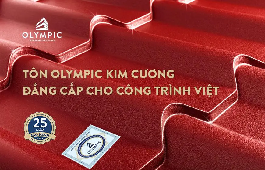Tôn Olympic đỏ kim cương xu hướng của mái nhà Việt năm 2023