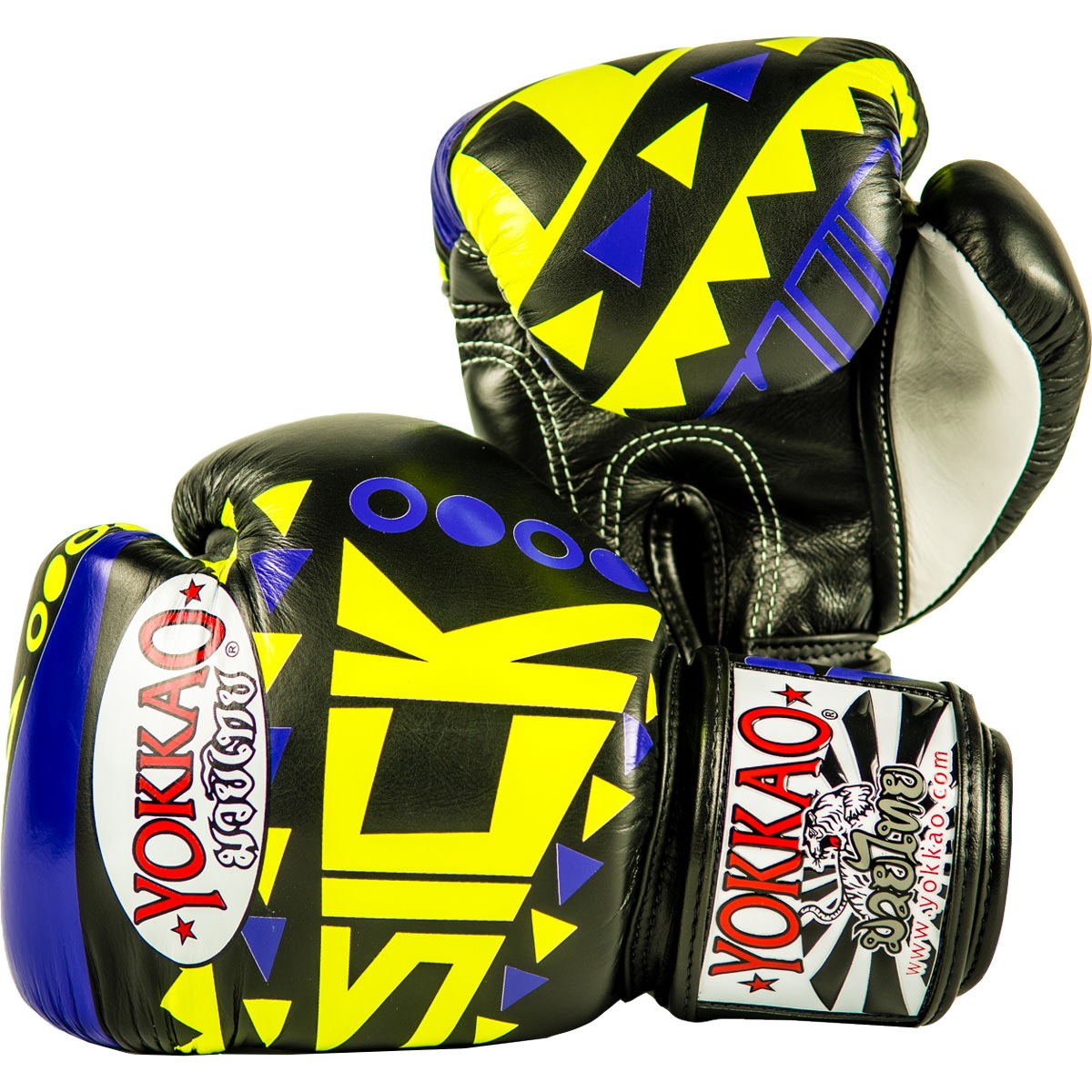 GĂNG BOXING YOKKAO SICK MUAY THAI BOXING GLOVES VIOLET/YELLOW