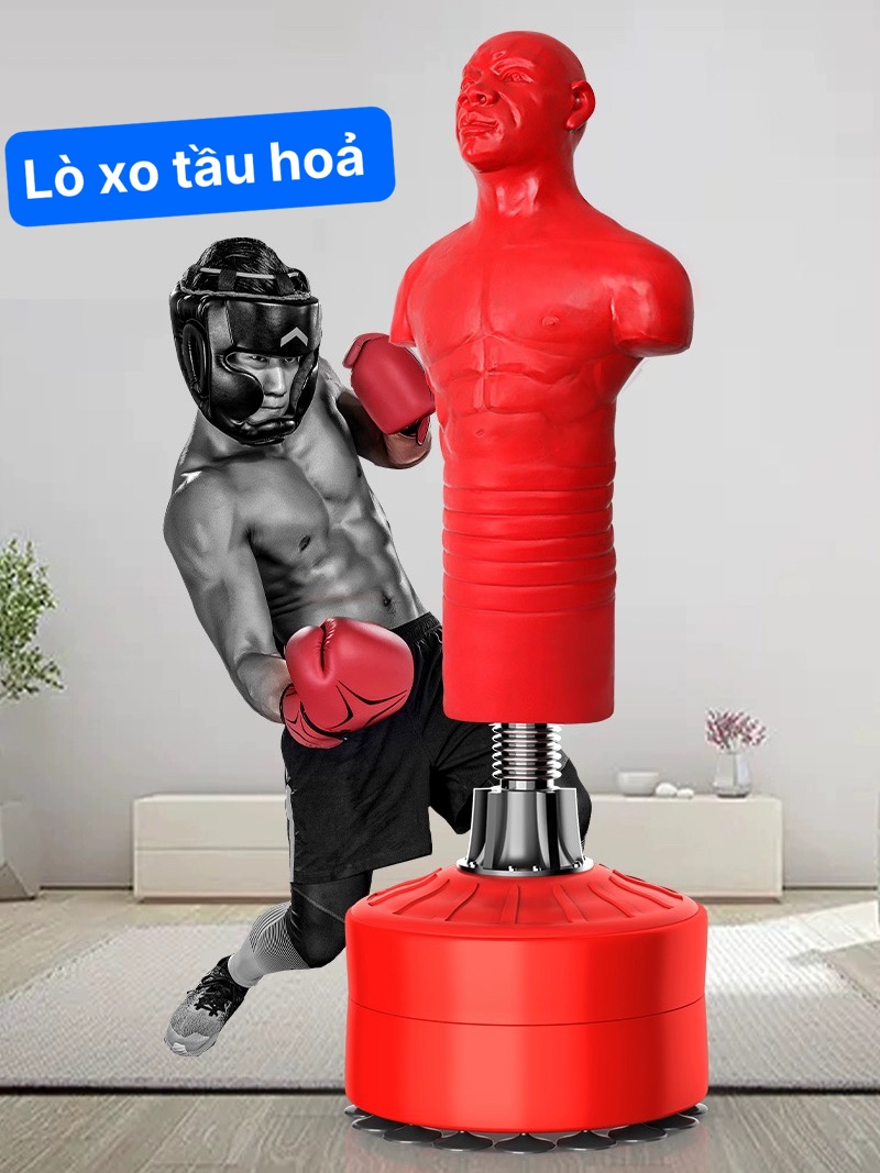 Hình nộm tập võ silicon ( lò xo tầu hoả ) Hình nộm người tập võ  Bao cát đứng TRỤ ĐẤM