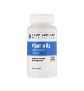 VITAMIN D3 5000iu LAKE AVENUE NUTRITION 360v