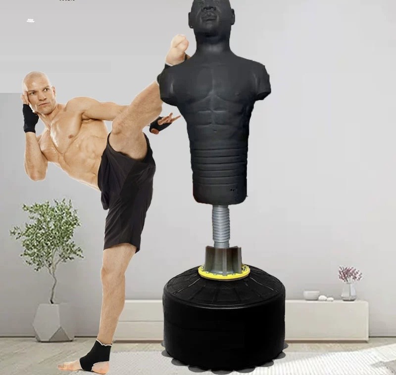 Hình nộm tập võ silicon ( lò xo tầu hoả ) Hình nộm người tập võ  Bao cát đứng TRỤ ĐẤM