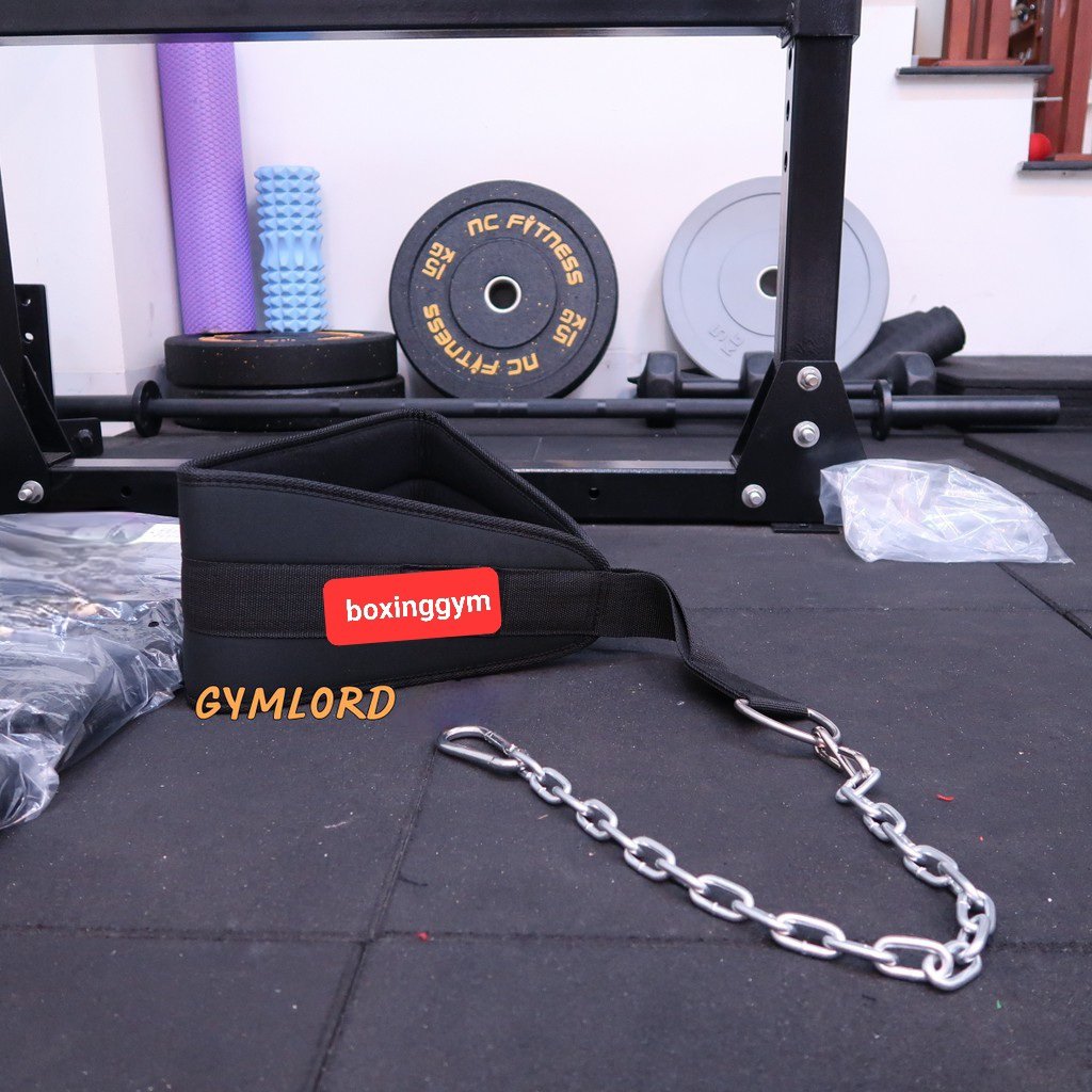 Đai lưng thể hình có xích treo tạ