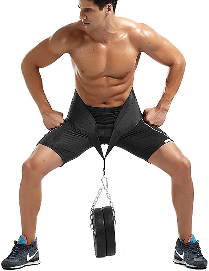 Đai lưng thể hình có xích treo tạ