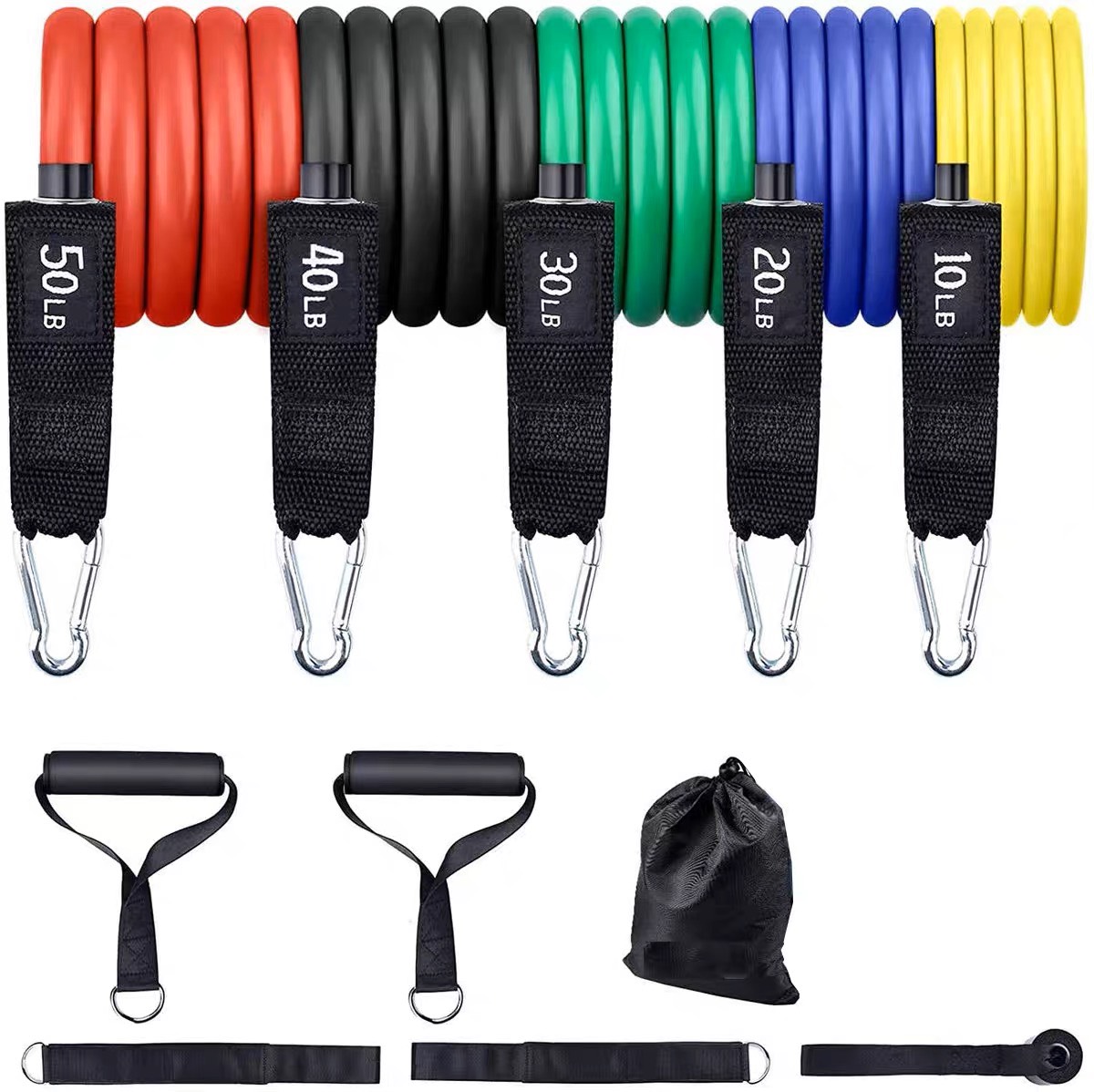 DÂY KHÁNG LỰC TẬP  GYM NGŨ SẮC TỔNG MỨC LỰC LÀ 70KG power band