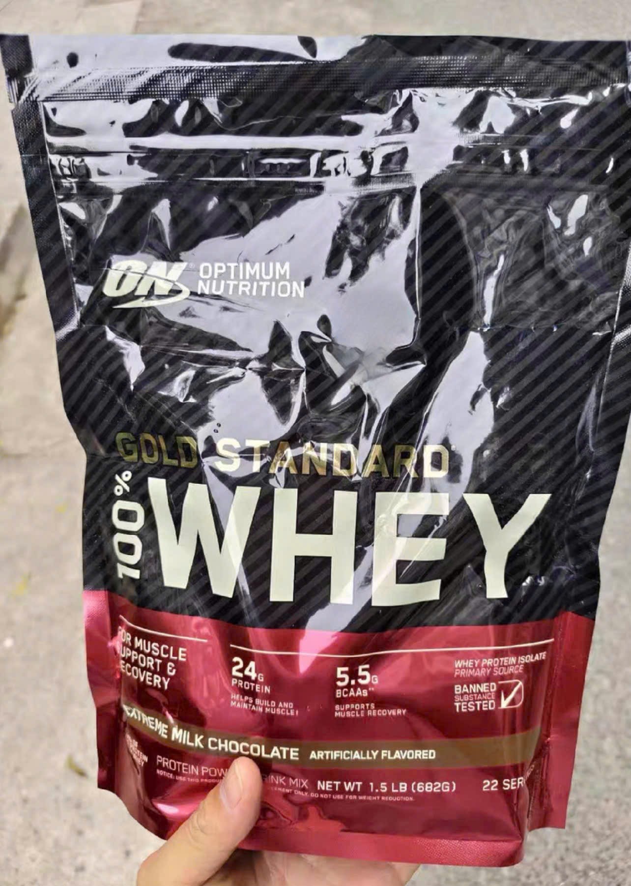 ON WHEY GOLD STANDARD 100% WHEY PROTEIN 1.5LBS ( 22 lần dùng )