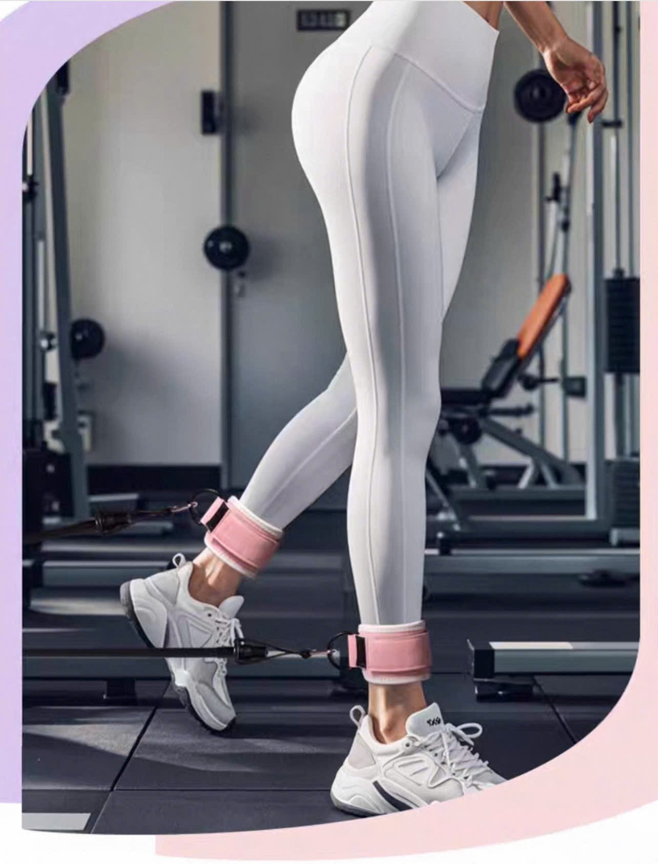 Quấn chân kéo cáp ( loại da mầu hồng và tím ) quấn chân tập mông,quấn cổ chân dây quấn cổ chân hỗ trợ tập mông , dây quấn cổ chân tập gym dây đai đá đùi ,đai quấn cổ chân , dây móc tạ cổ chân tập mông đùi ankle straps gym quấn chân đá mông , quấn cổ chân tập mông